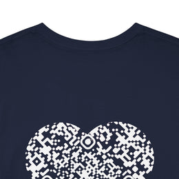 T-shirt Bleu Marine - Qr code Coeur Neige - unisexe