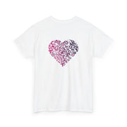 T-shirt Blanc - Qr code Coeur Prune - unisexe