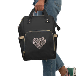 Sac à dos noir Urbain multi-fonction - Qr code Coeur Sable