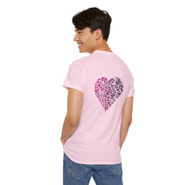 T-shirt Rose - Qr code Coeur Prune - unisexe