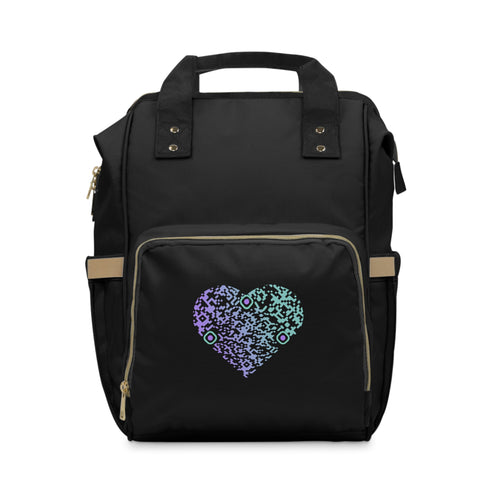 Sac à dos noir Urbain multi-fonction - Qr code Coeur Boréal