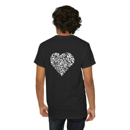T-shirt Noir - Qr code Coeur Neige - unisexe