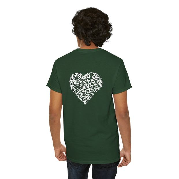 T-shirt Vert foncé - Qr code Coeur Neige - unisexe