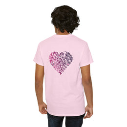 T-shirt Rose - Qr code Coeur Prune - unisexe
