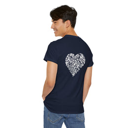 T-shirt Bleu Marine - Qr code Coeur Neige - unisexe