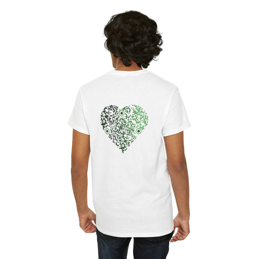 T-shirt Blanc - Qr code Coeur Matcha - unisexe