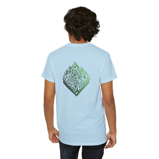 T-shirt Bleu Ciel - Qr code Montagne & Forêt Matcha - unisexe