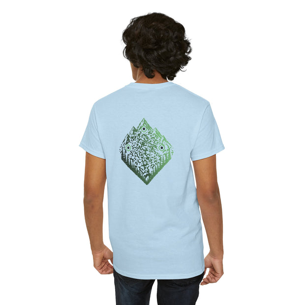 T-shirt Bleu Ciel - Qr code Montagne & Forêt Matcha - unisexe