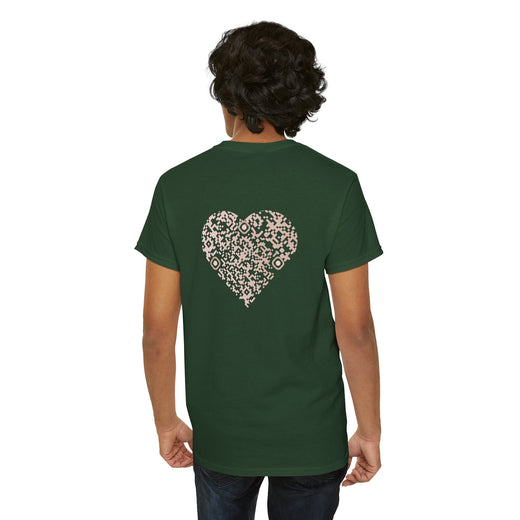 T-shirt Vert foncé - Qr code Coeur Sable - unisexe