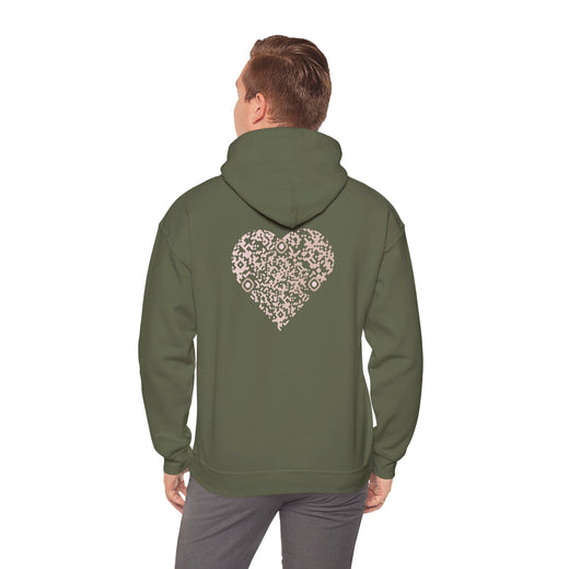 Sweatshirt unisexe Kaki | qr code Coeur Sable