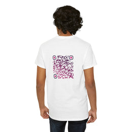 T-shirt Blanc - Qr code Prune - unisexe