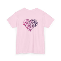 T-shirt Rose - Qr code Coeur Prune - unisexe