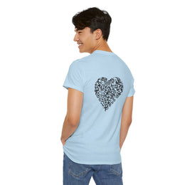 T-shirt Bleu Ciel - Qr code Coeur Signature - unisexe