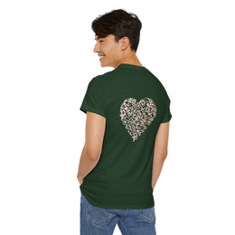 T-shirt Vert foncé - Qr code Coeur Sable - unisexe