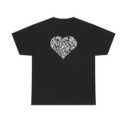 T-shirt Noir - Qr code Coeur Neige - unisexe