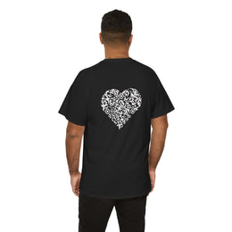 T-shirt Noir - Qr code Coeur Neige - unisexe