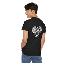 T-shirt Noir - Qr code Coeur Neige - unisexe