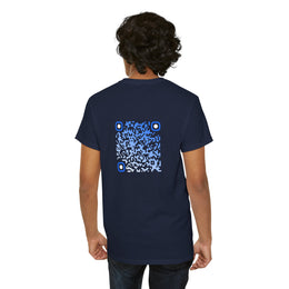 T-shirt Bleu Marine - Qr code Cascade - unisexe