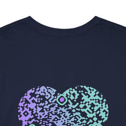 T-shirt Bleu Marine - Qr code Coeur Boréal - unisexe