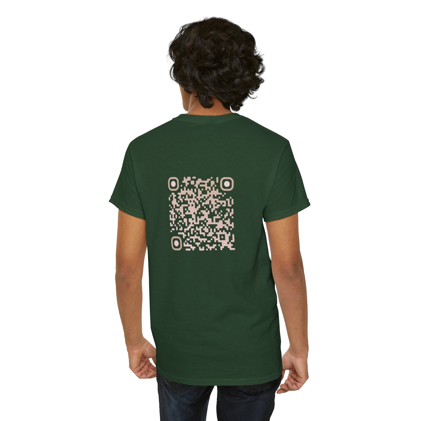T-shirt Vert foncé - Qr code Sable - unisexe