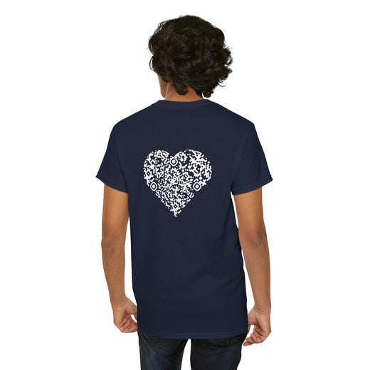 T-shirt Bleu Marine - Qr code Coeur Neige - unisexe
