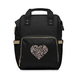 Sac à dos noir Urbain multi-fonction - Qr code Coeur Sable
