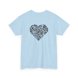 T-shirt Bleu Ciel - Qr code Coeur Signature - unisexe