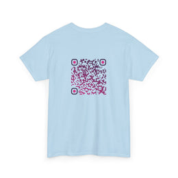 T-shirt Bleu Ciel - Qr code Prune - unisexe