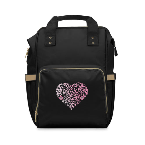 Sac à dos Urbain multi-fonction noir - Qr code Coeur Sakura