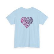 T-shirt Bleu Ciel - Qr code Coeur Prune - unisexe
