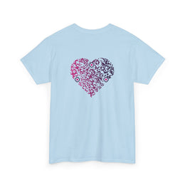 T-shirt Bleu Ciel - Qr code Coeur Prune - unisexe