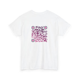 T-shirt Blanc - Qr code Prune - unisexe