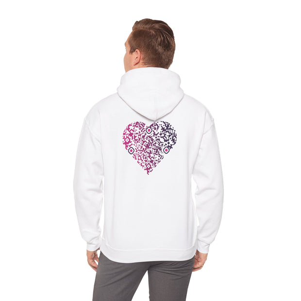 Sweatshirt unisexe Blanc | qr code Coeur Prune