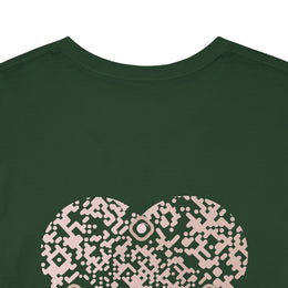 T-shirt Vert foncé - Qr code Coeur Sable - unisexe