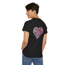 T-shirt Noir - Qr code Coeur Sakura - unisexe