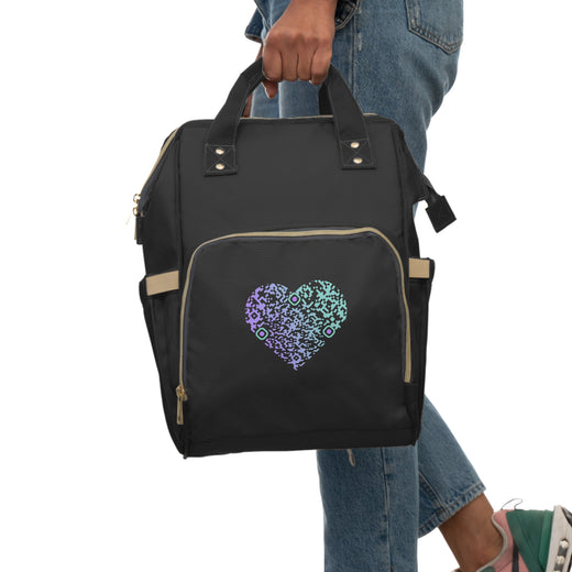 Sac à dos noir Urbain multi-fonction - Qr code Coeur Boréal