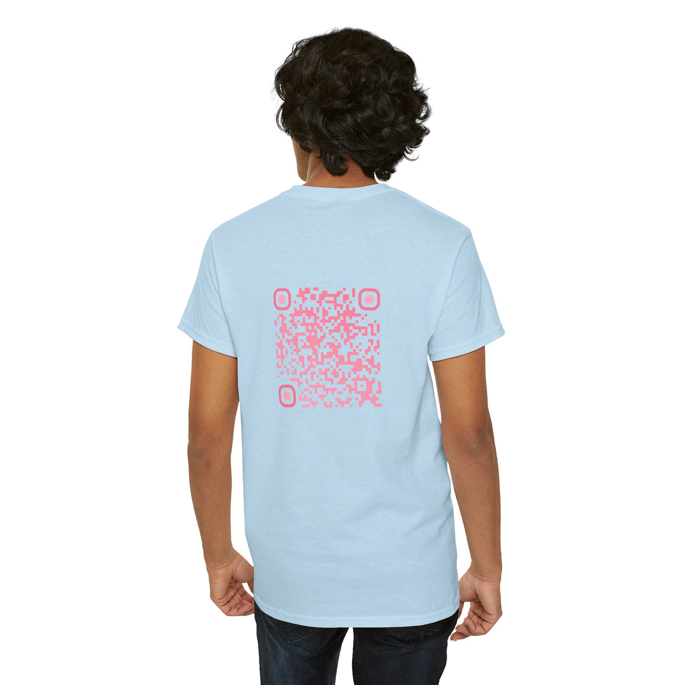 T-shirt Bleu Ciel - Qr code Bonbon - unisexe
