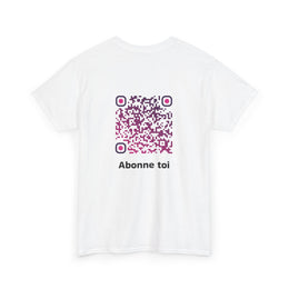 T-shirt Blanc - Qr code Prune - unisexe