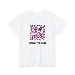 T-shirt Blanc - Qr code Prune - unisexe