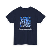 T-shirt Bleu Marine - Qr code Cascade - unisexe