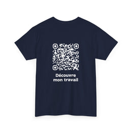 T-shirt Bleu Marine - Qr code Neige - unisexe