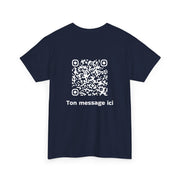 T-shirt Bleu Marine - Qr code Neige - unisexe