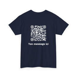 T-shirt Bleu Marine - Qr code Neige - unisexe
