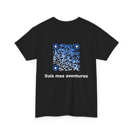 T-shirt Noir - Qr code Cascade - unisexe
