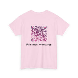 T-shirt Rose - Qr code Prune - unisexe
