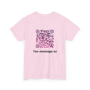 T-shirt Rose - Qr code Prune - unisexe