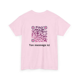 T-shirt Rose - Qr code Prune - unisexe
