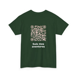 T-shirt Vert foncé - Qr code Sable - unisexe