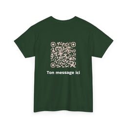 T-shirt Vert foncé - Qr code Sable - unisexe